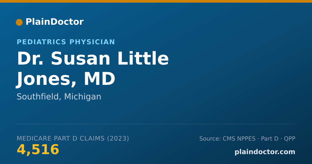 Shareable card for Susan Little Jones, MD - Pediatrics Physician, Southfield, MI