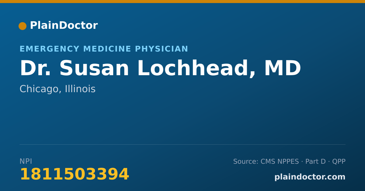 Shareable card for Susan Lochhead, MD - Emergency Medicine Physician, Chicago, IL