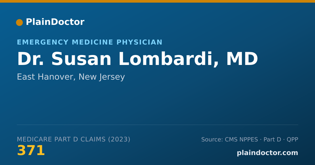 Shareable card for Susan Lombardi, MD - Emergency Medicine Physician, East Hanover, NJ