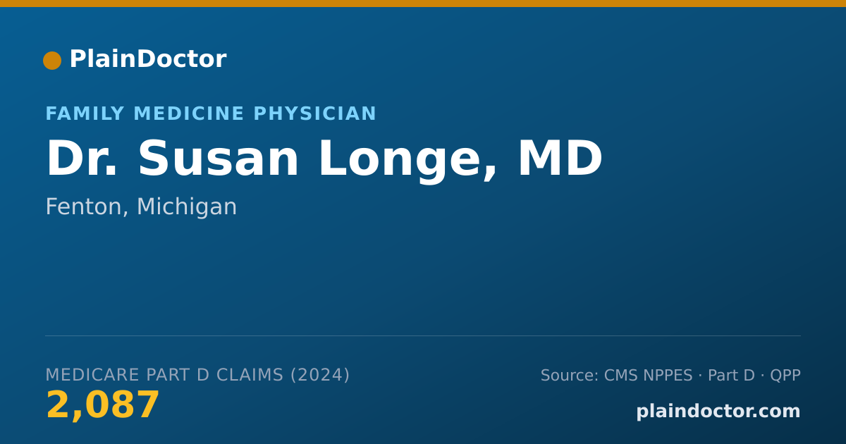 Shareable card for Susan Longe, MD - Family Medicine Physician, Fenton, MI
