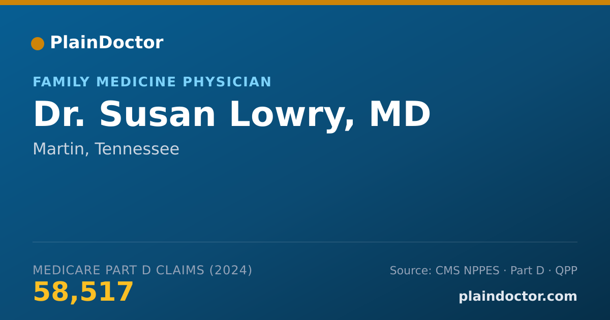 Shareable card for Susan Lowry, MD - Family Medicine Physician, Martin, TN