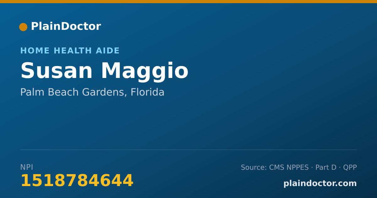Shareable card for Susan Maggio - Home Health Aide, Palm Beach Gardens, FL