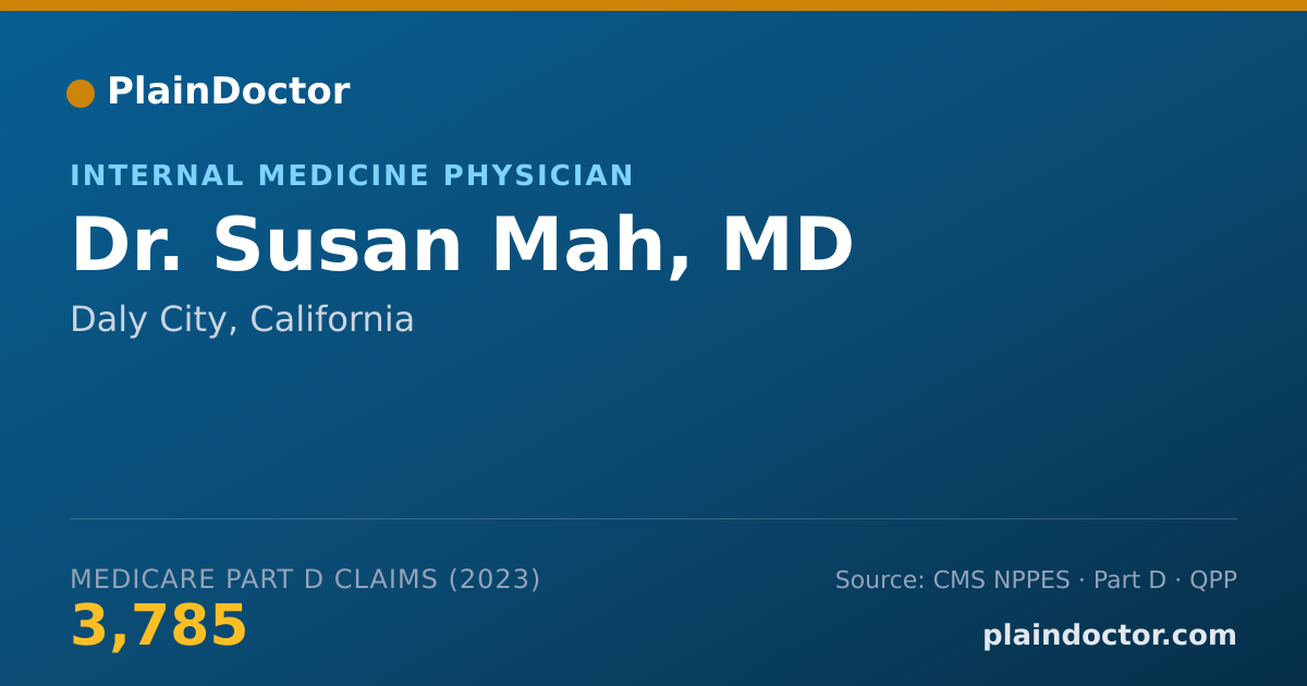 Shareable card for Susan Mah, MD - Internal Medicine Physician, Daly City, CA