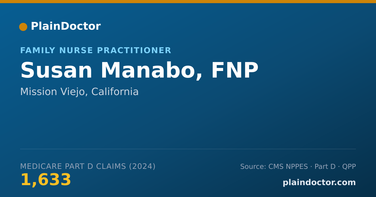 Shareable card for Susan Manabo, FNP - Family Nurse Practitioner, Mission Viejo, CA
