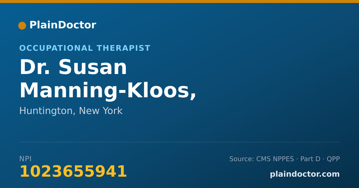Shareable card for Susan Manning-Kloos, OCCUPATIONAL THERAPY - Occupational Therapist, Huntington, NY