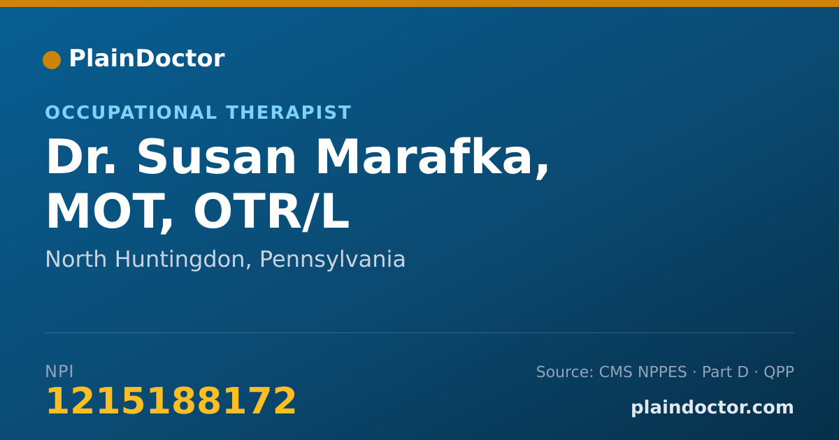Shareable card for Susan Marafka, MOT, OTR/L - Occupational Therapist, North Huntingdon, PA
