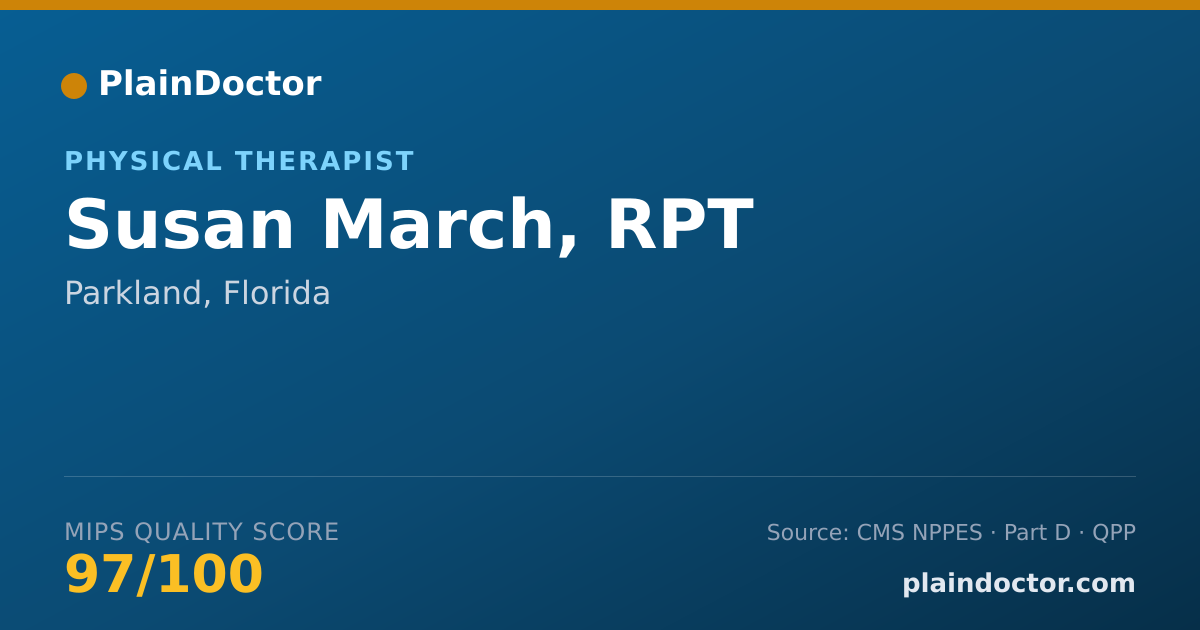Shareable card for Susan March, RPT - Physical Therapist, Parkland, FL