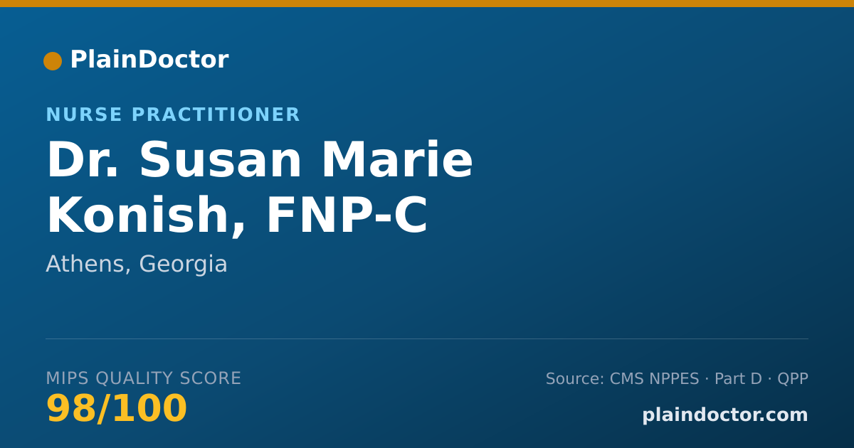 Shareable card for Susan Marie Konish, FNP-C - Nurse Practitioner, Athens, GA