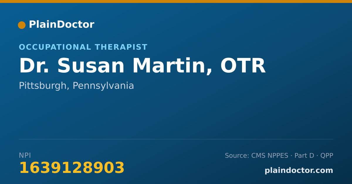 Shareable card for Susan Martin, OTR - Occupational Therapist, Pittsburgh, PA