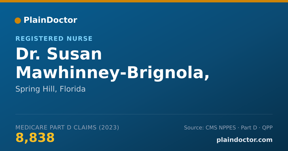 Shareable card for Susan Mawhinney-Brignola, APRN - Registered Nurse, Spring Hill, FL
