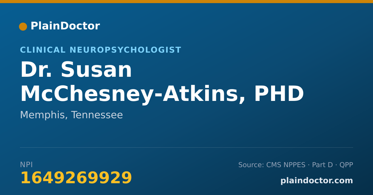 Shareable card for Susan McChesney-Atkins, PHD - Clinical Neuropsychologist, Memphis, TN