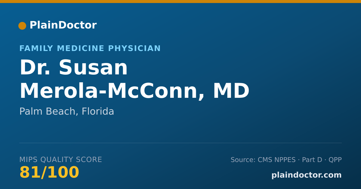 Shareable card for Susan Merola-McConn, MD - Family Medicine Physician, Palm Beach, FL