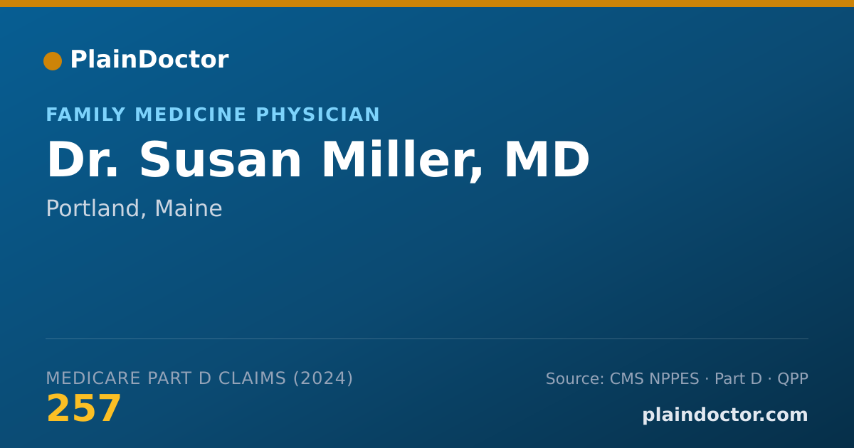 Shareable card for Susan Miller, MD - Family Medicine Physician, Portland, ME