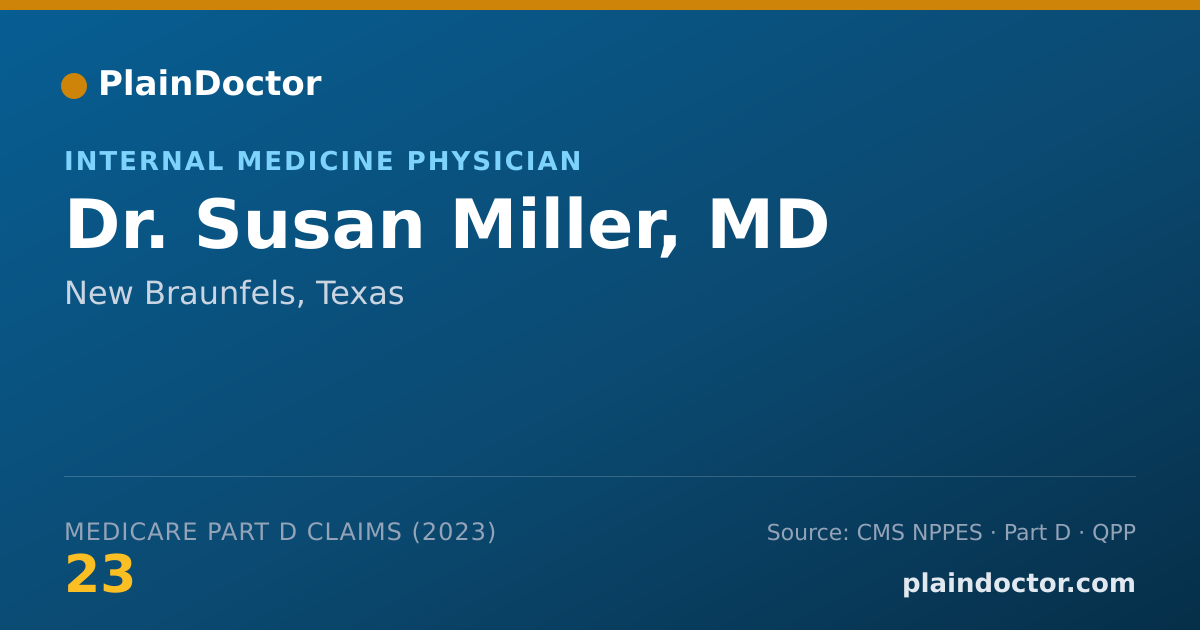 Shareable card for Susan Miller, MD - Internal Medicine Physician, New Braunfels, TX