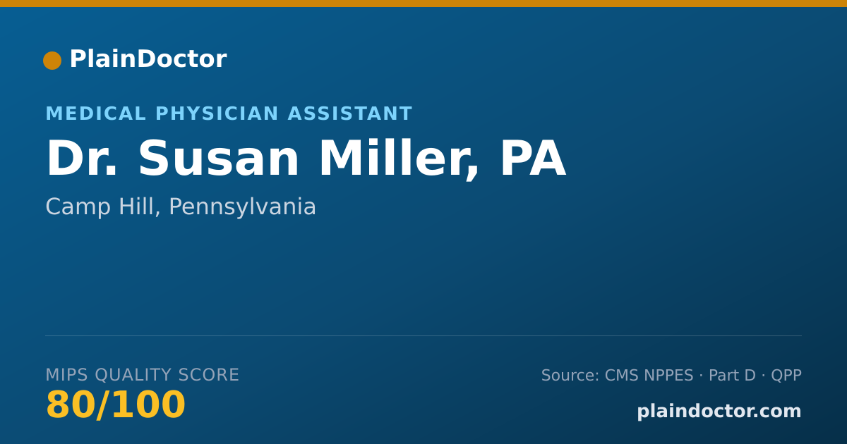 Shareable card for Susan Miller, PA - Medical Physician Assistant, Camp Hill, PA
