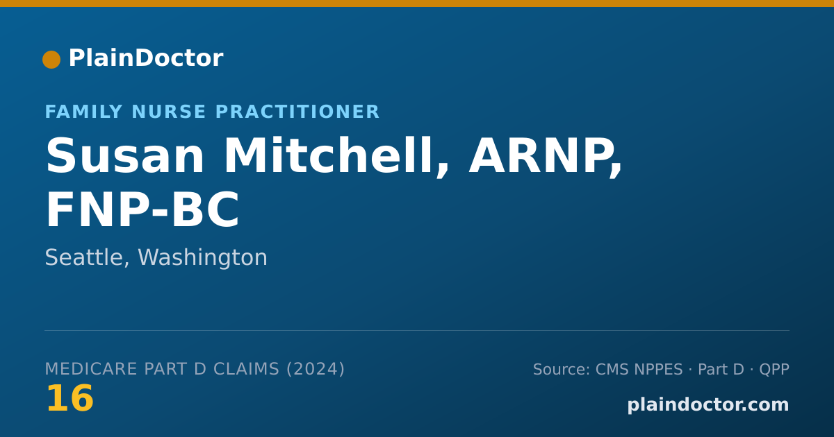 Shareable card for Susan Mitchell, ARNP, FNP-BC - Family Nurse Practitioner, Seattle, WA