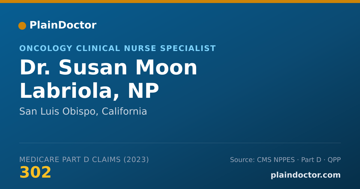 Shareable card for Susan Moon Labriola, NP - Oncology Clinical Nurse Specialist, San Luis Obispo, CA