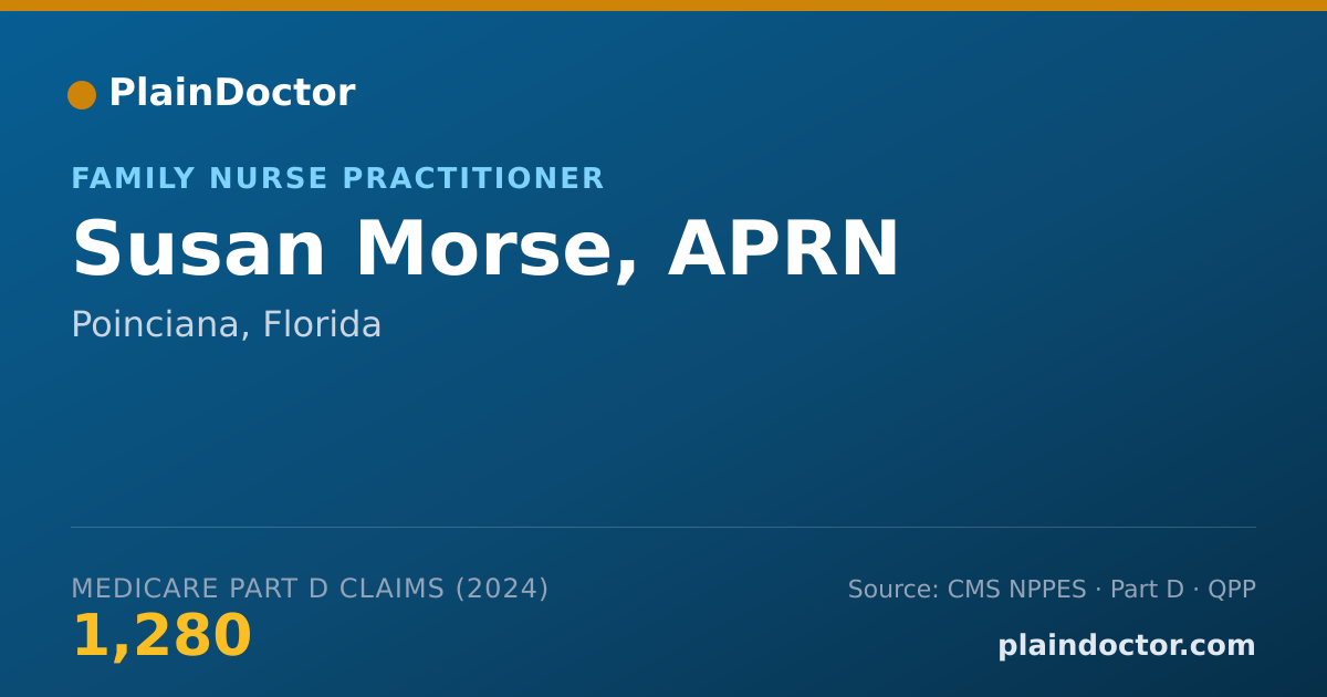 Shareable card for Susan Morse, APRN - Family Nurse Practitioner, Poinciana, FL