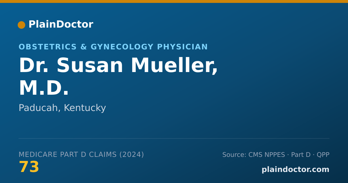 Shareable card for Susan Mueller, M.D. - Obstetrics & Gynecology Physician, Paducah, KY