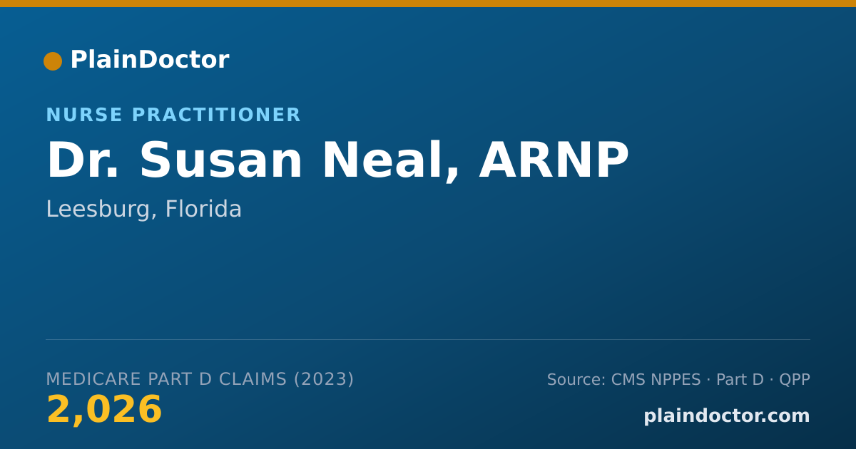 Shareable card for Susan Neal, ARNP - Nurse Practitioner, Leesburg, FL