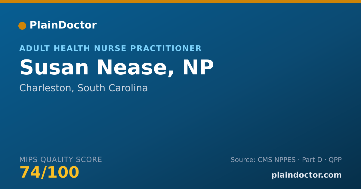 Shareable card for Susan Nease, NP - Adult Health Nurse Practitioner, Charleston, SC