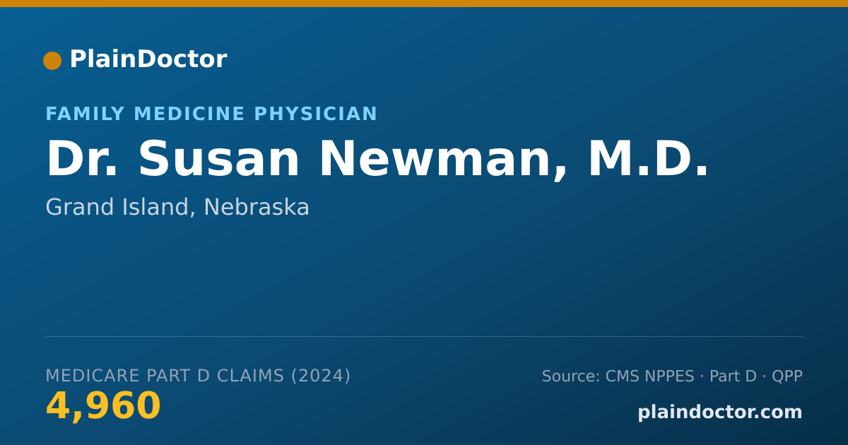 Shareable card for Susan Newman, M.D. - Family Medicine Physician, Grand Island, NE