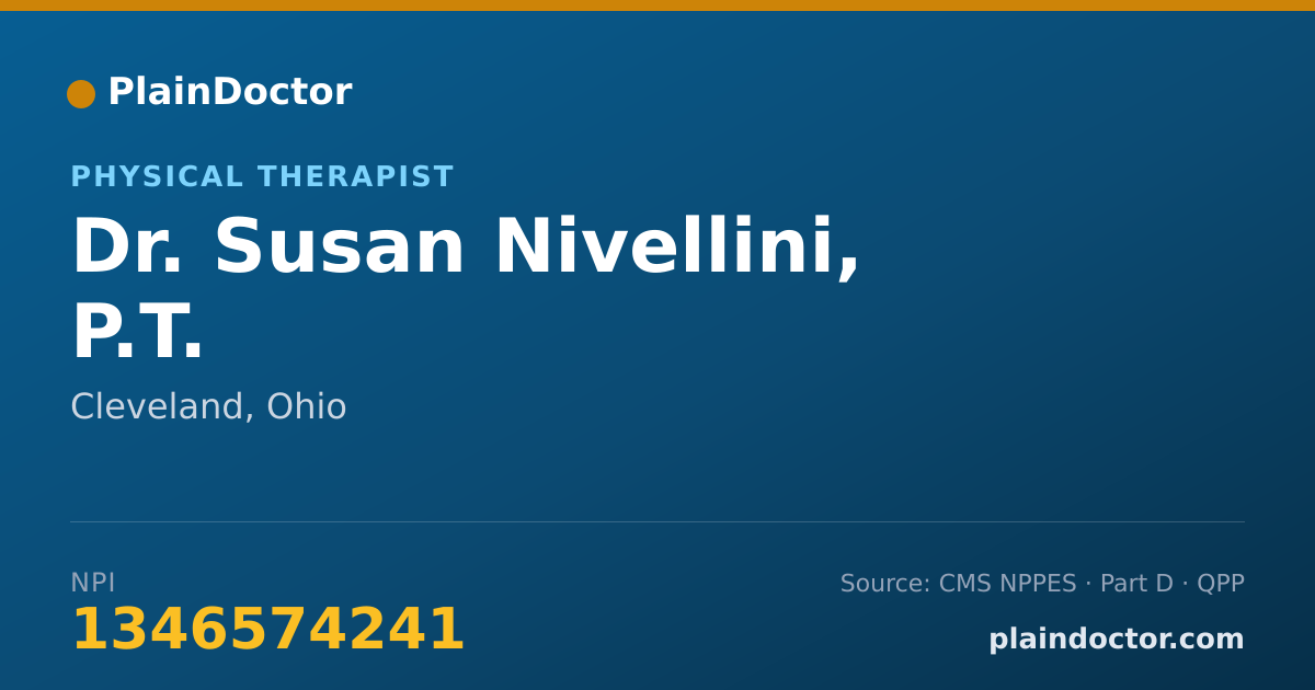 Shareable card for Susan Nivellini, P.T. - Physical Therapist, Cleveland, OH
