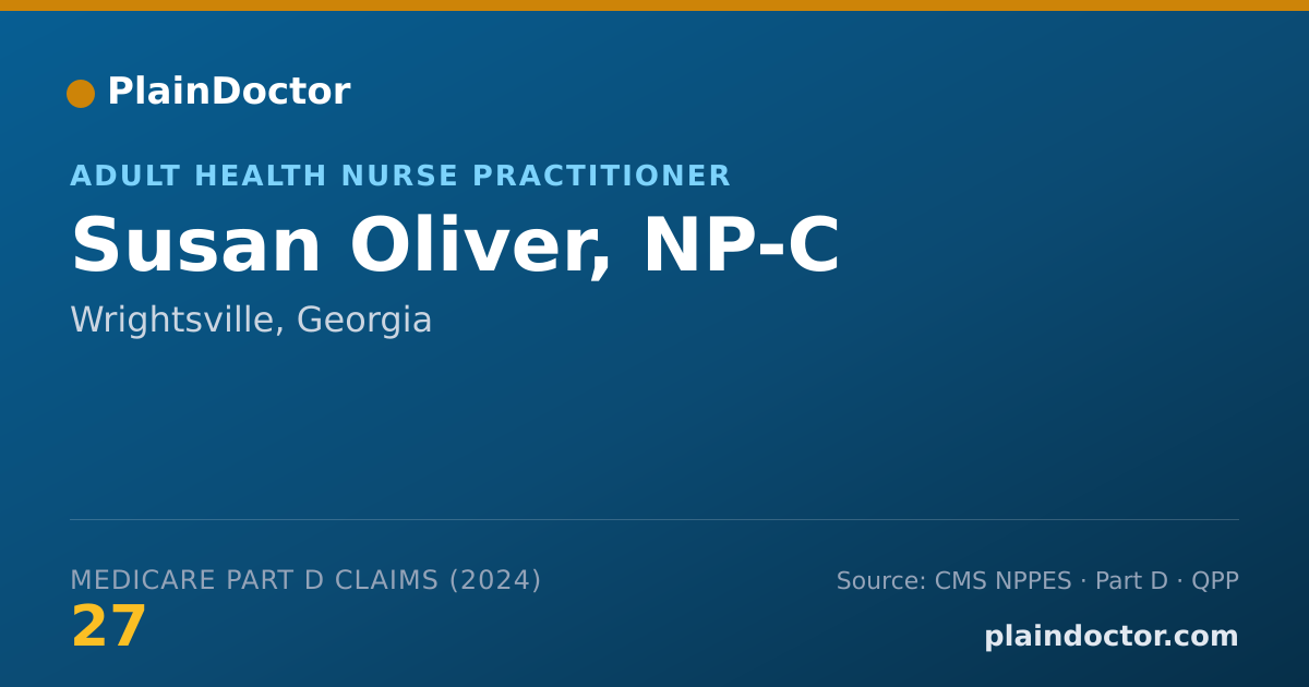 Shareable card for Susan Oliver, NP-C - Adult Health Nurse Practitioner, Wrightsville, GA