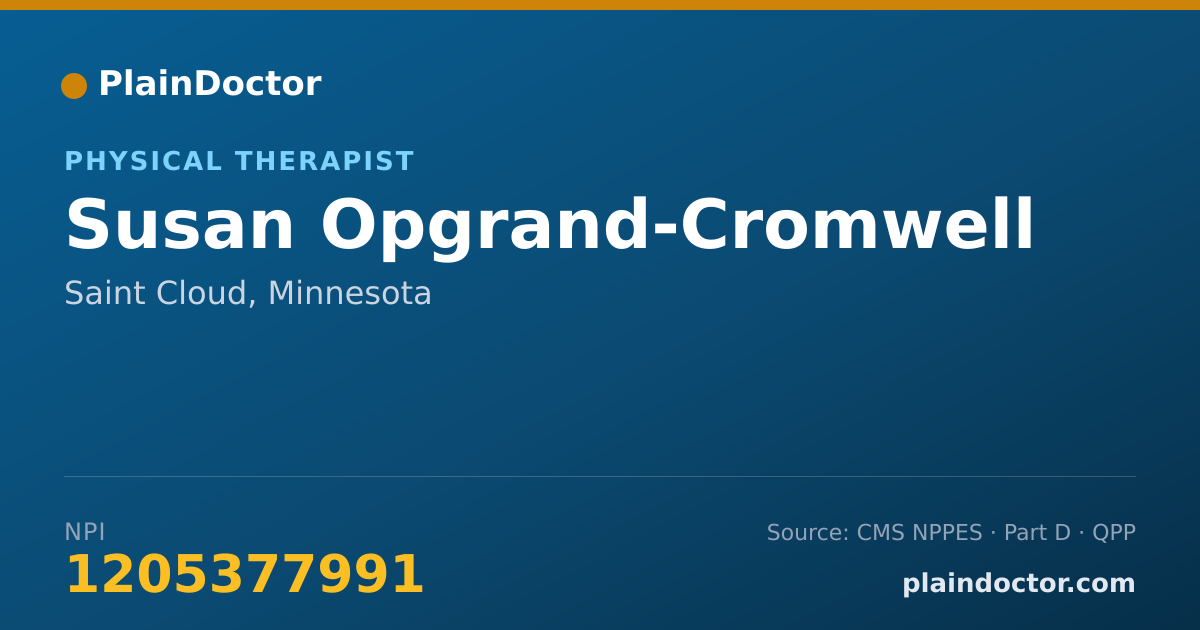 Shareable card for Susan Opgrand-Cromwell - Physical Therapist, Saint Cloud, MN