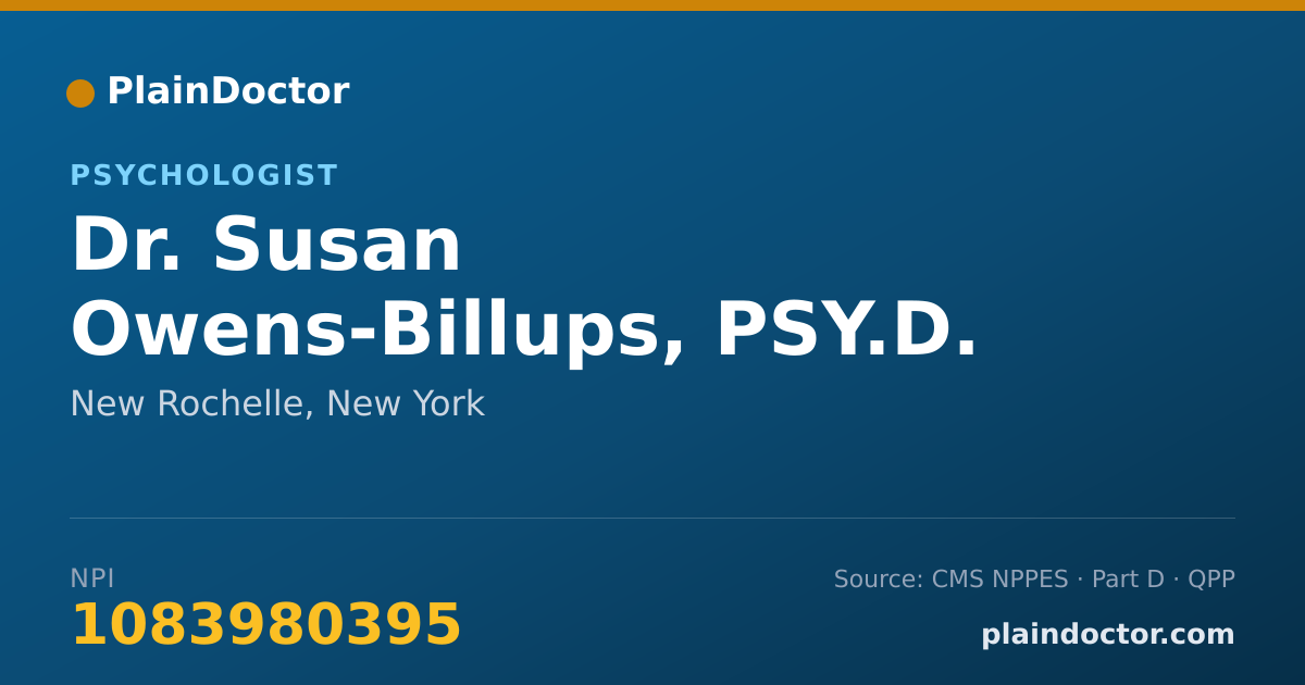 Shareable card for Susan Owens-Billups, PSY.D. - Psychologist, New Rochelle, NY