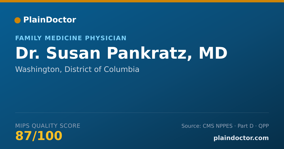 Shareable card for Susan Pankratz, MD - Family Medicine Physician, Washington, DC