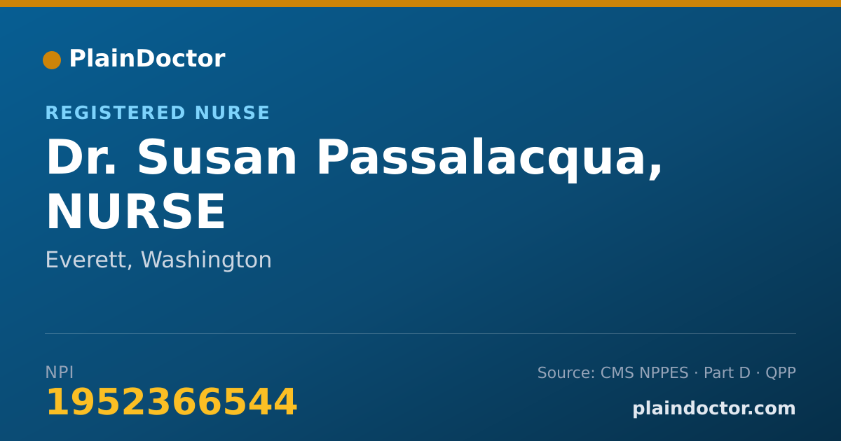 Shareable card for Susan Passalacqua, NURSE - Registered Nurse, Everett, WA
