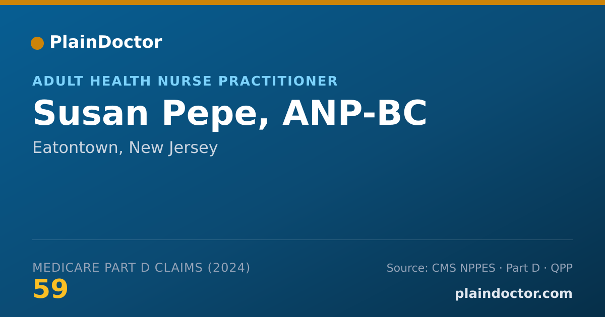 Shareable card for Susan Pepe, ANP-BC - Adult Health Nurse Practitioner, Eatontown, NJ