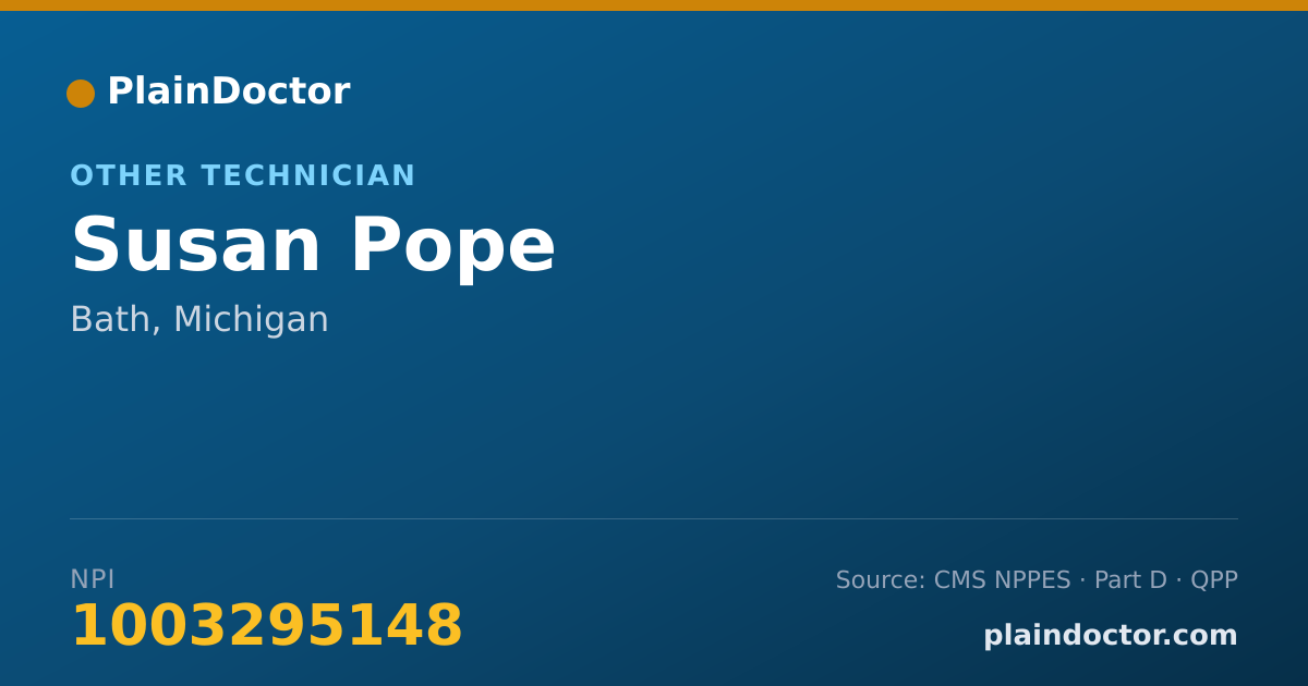Shareable card for Susan Pope - Other Technician, Bath, MI