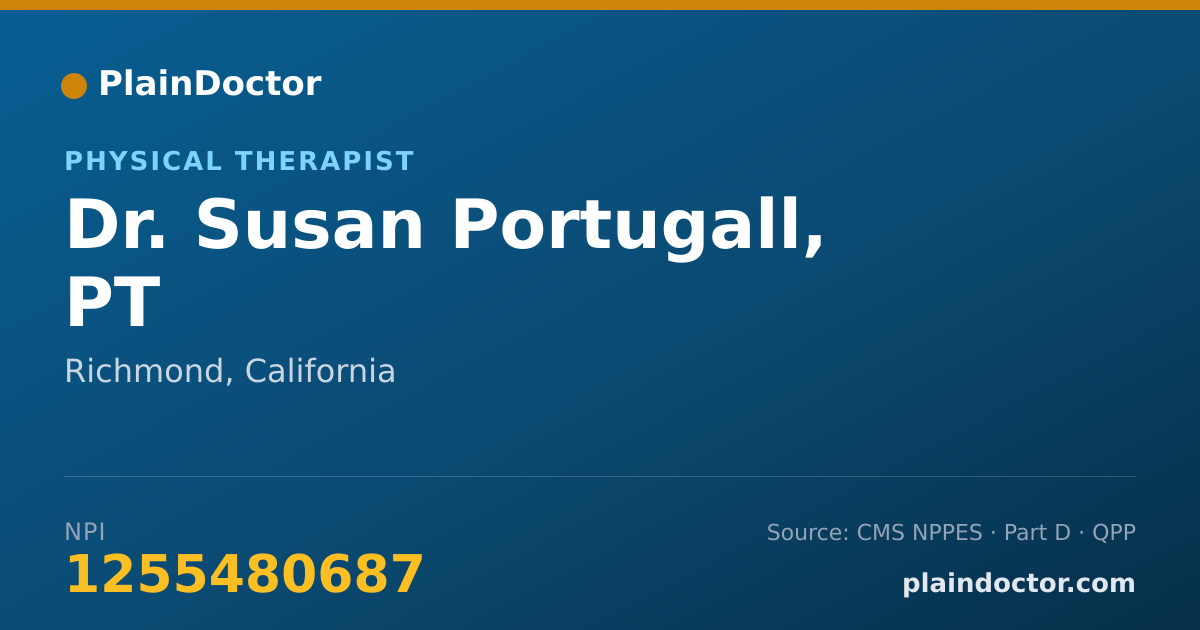 Shareable card for Susan Portugall, PT - Physical Therapist, Richmond, CA