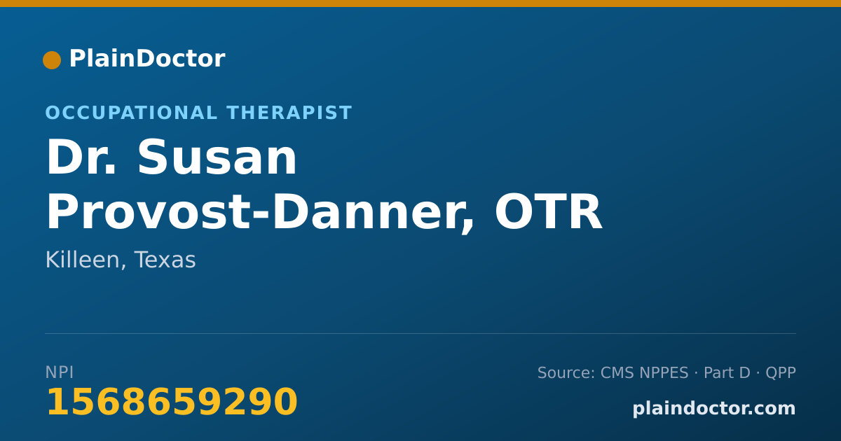 Shareable card for Susan Provost-Danner, OTR - Occupational Therapist, Killeen, TX