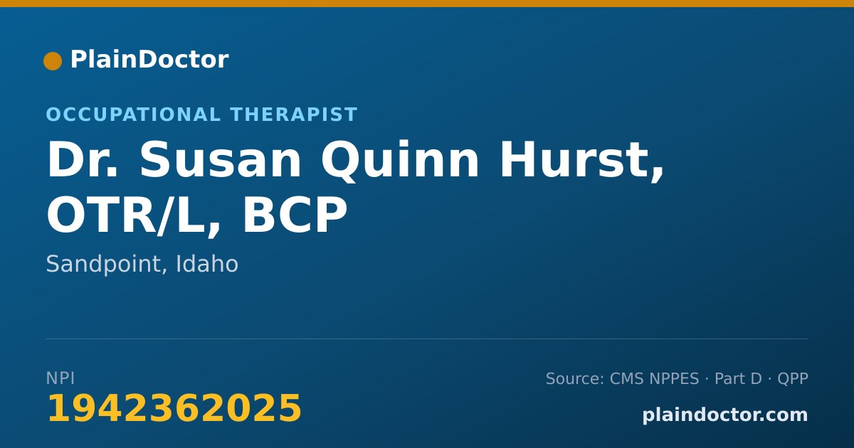 Shareable card for Susan Quinn Hurst, OTR/L, BCP - Occupational Therapist, Sandpoint, ID