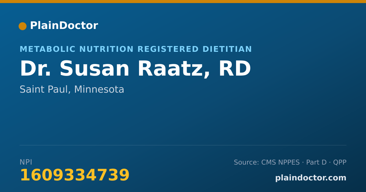 Shareable card for Susan Raatz, RD - Metabolic Nutrition Registered Dietitian, Saint Paul, MN