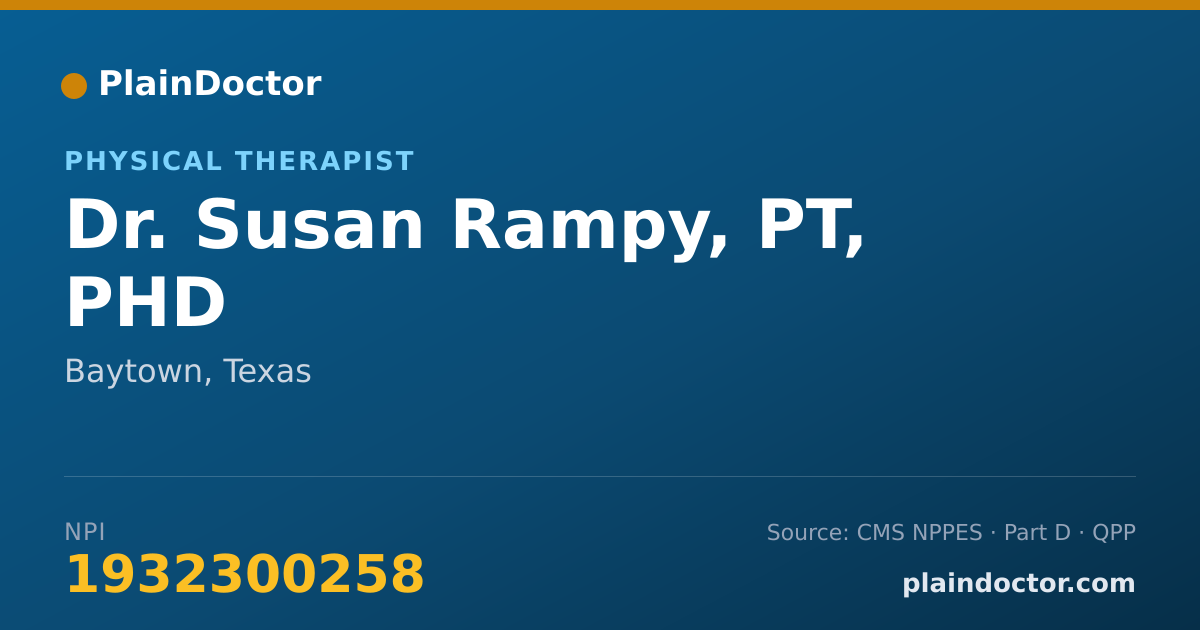 Shareable card for Susan Rampy, PT, PHD - Physical Therapist, Baytown, TX
