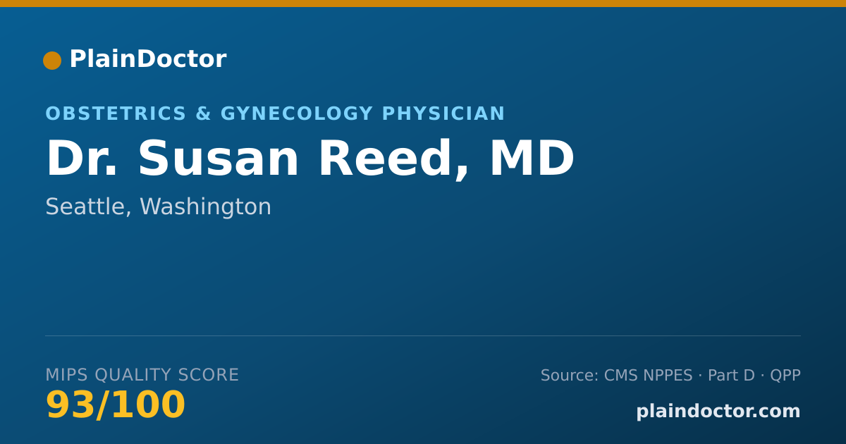 Shareable card for Susan Reed, MD - Obstetrics & Gynecology Physician, Seattle, WA