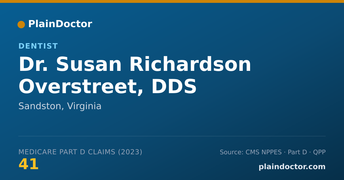 Shareable card for Susan Richardson Overstreet, DDS - Dentist, Sandston, VA