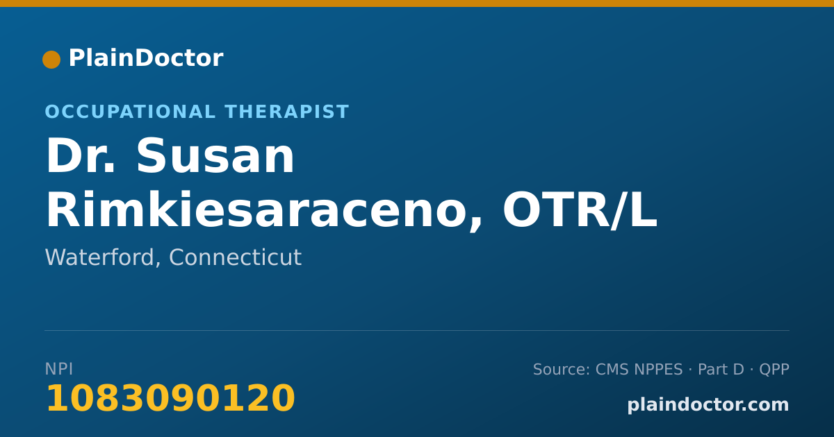 Shareable card for Susan Rimkiesaraceno, OTR/L - Occupational Therapist, Waterford, CT