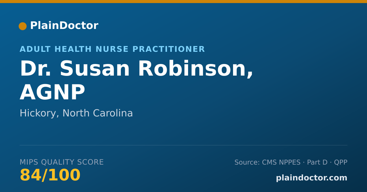 Shareable card for Susan Robinson, AGNP - Adult Health Nurse Practitioner, Hickory, NC