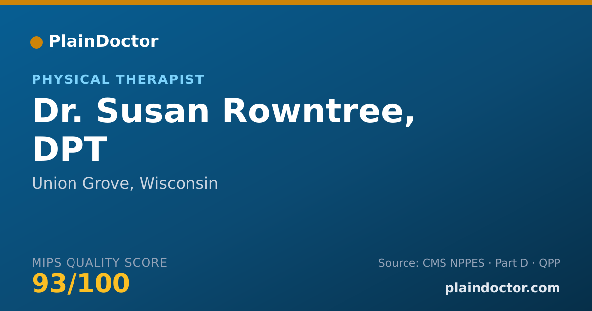 Shareable card for Susan Rowntree, DPT - Physical Therapist, Union Grove, WI