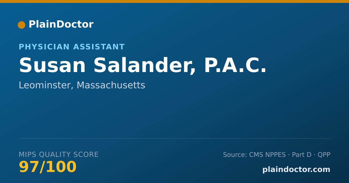 Shareable card for Susan Salander, P.A.C. - Physician Assistant, Leominster, MA
