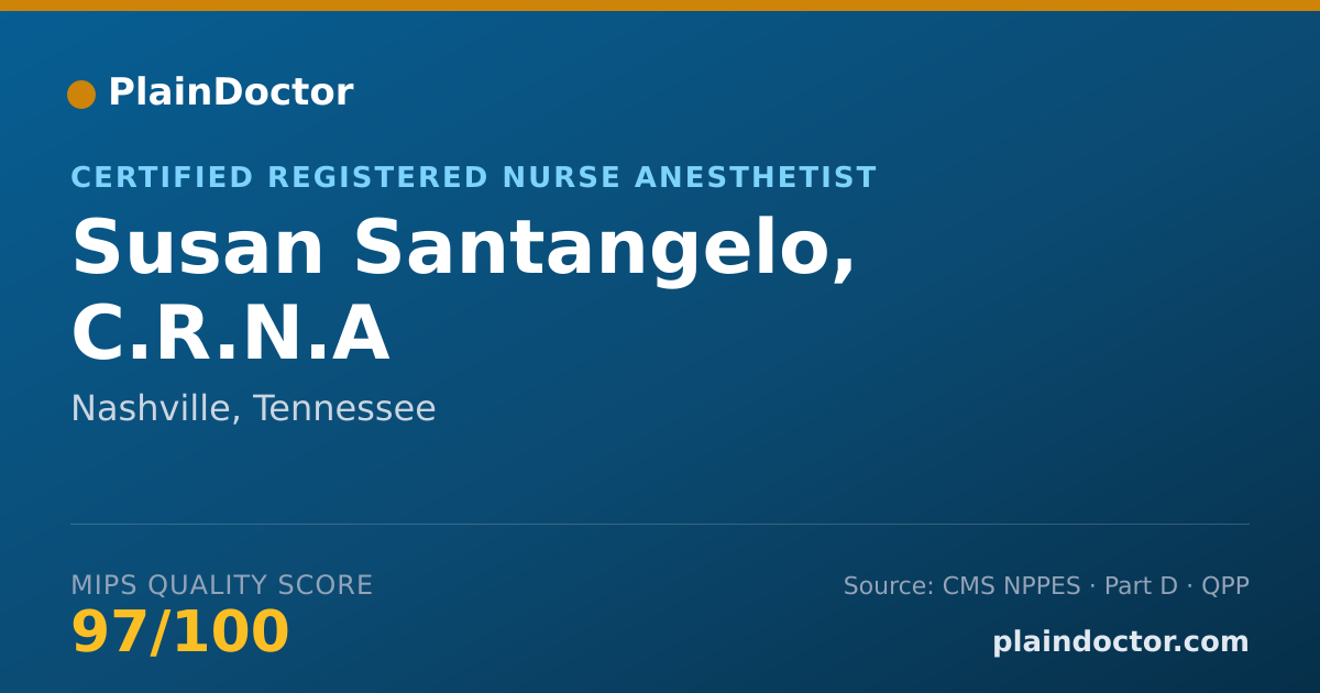 Shareable card for Susan Santangelo, C.R.N.A - Certified Registered Nurse Anesthetist, Nashville, TN