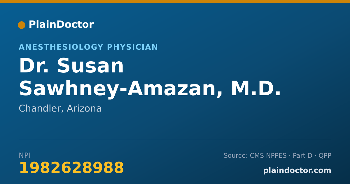 Shareable card for Susan Sawhney-Amazan, M.D. - Anesthesiology Physician, Chandler, AZ