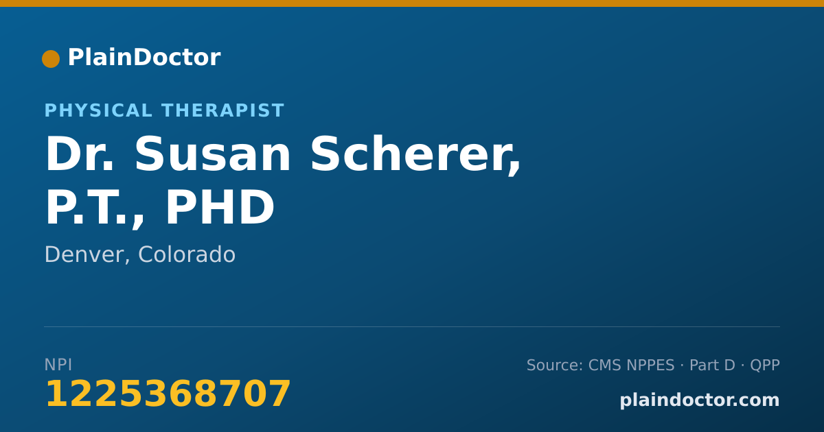 Shareable card for Susan Scherer, P.T., PHD - Physical Therapist, Denver, CO