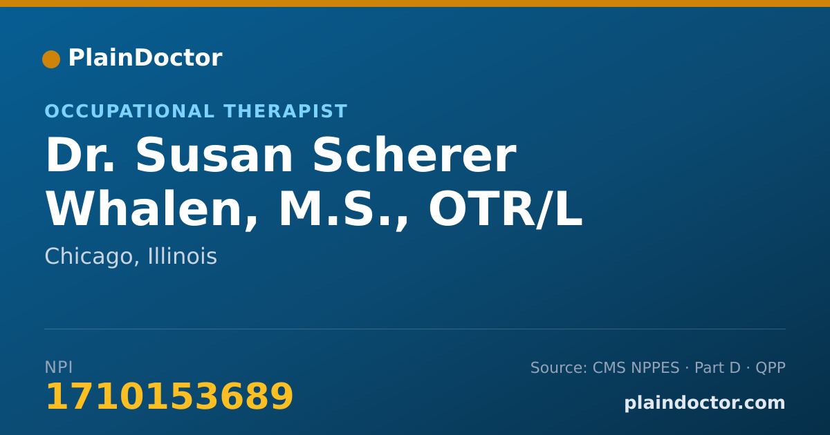 Shareable card for Susan Scherer Whalen, M.S., OTR/L - Occupational Therapist, Chicago, IL