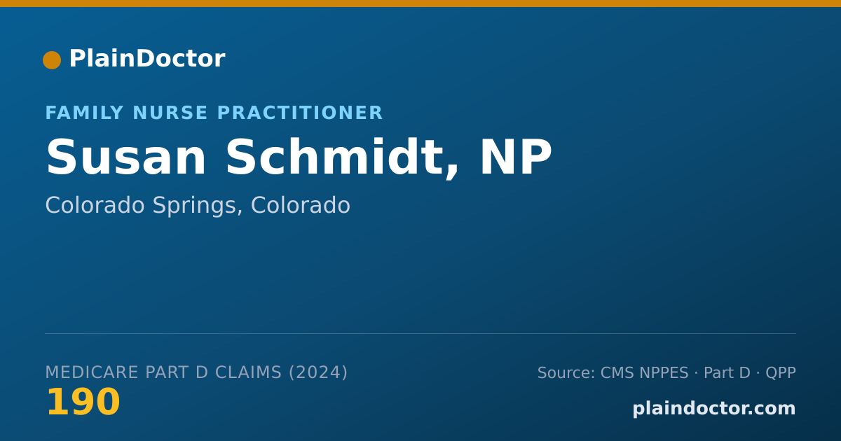 Shareable card for Susan Schmidt, NP - Family Nurse Practitioner, Colorado Springs, CO